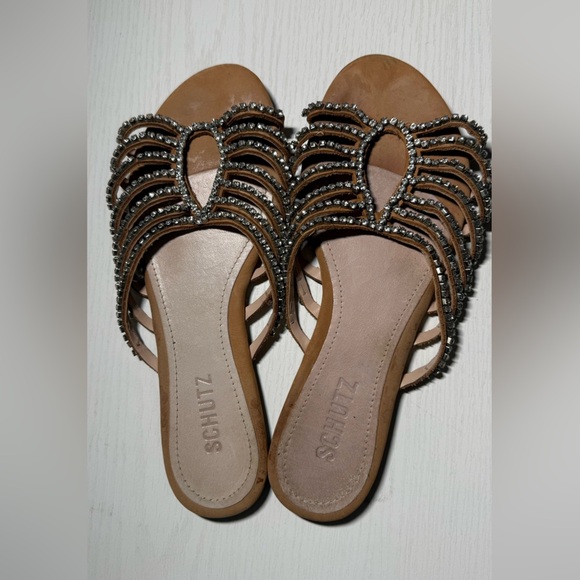SCHUTZ Suede Sandals with Silver rhinestone - Picture 5 of 7